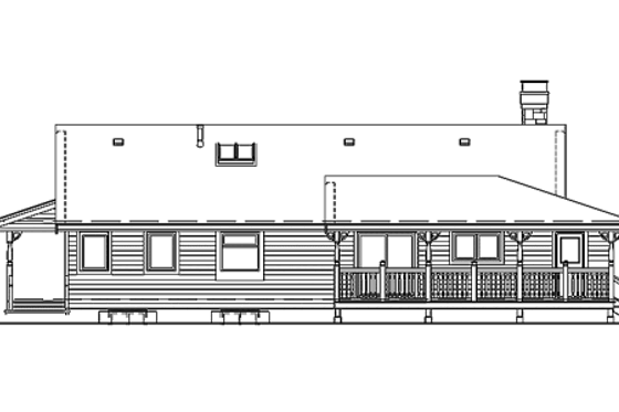 Exterior - Rear Elevation 4 for Farmhouse House Plan #47-647 - 3 bed, 2 bath
