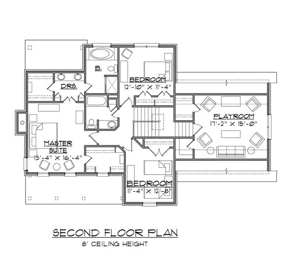 House Design - Traditional Floor Plan - Upper Floor Plan #1054-55