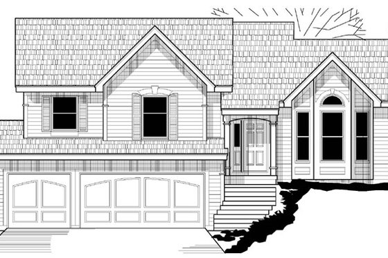Exterior - Front Elevation for Traditional House Plan #67-649 - 4 bed, 3 bath
