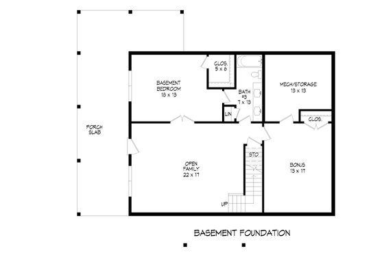 Floor Plan - Lower Floor for Country House Plan #932-619 - 4 bed, 3.5 bath