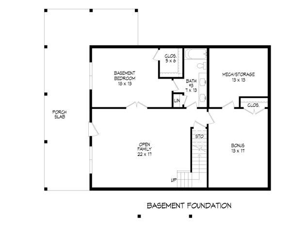 House Blueprint - Country Floor Plan - Lower Floor Plan #932-619