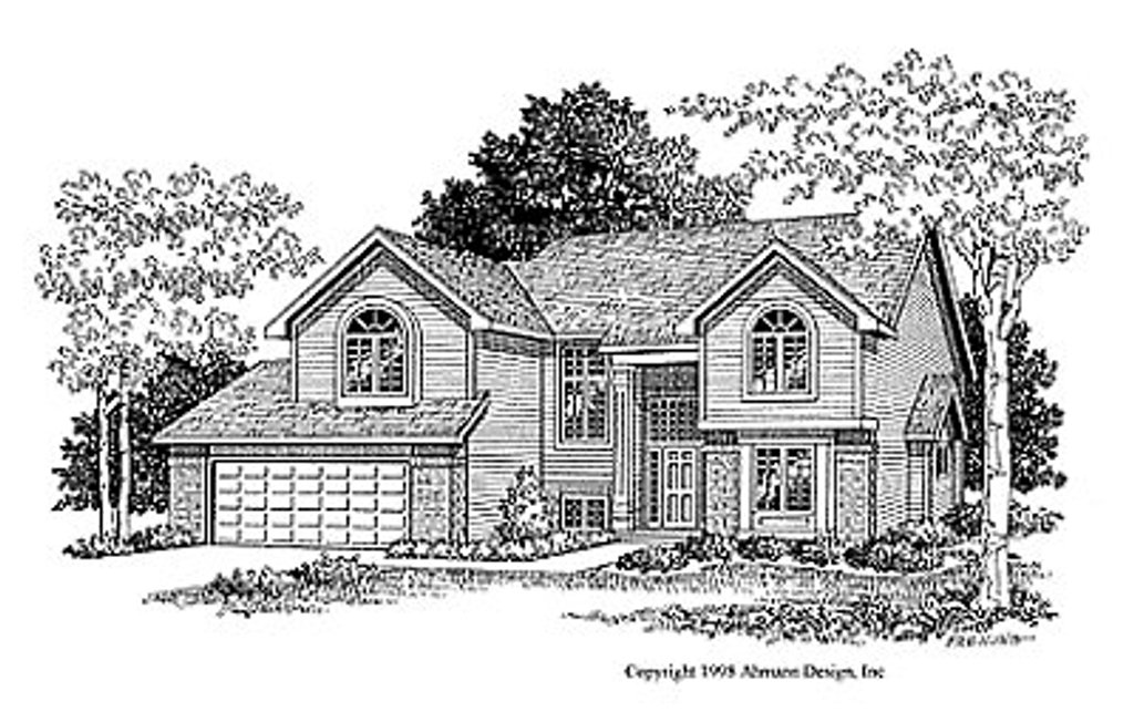Exterior - Front Elevation 2 for Traditional House Plan #70-322 - 3 bed, 2.5 bath