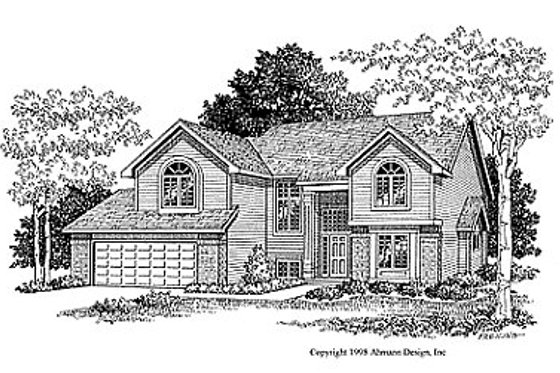 Exterior - Front Elevation for Traditional House Plan #70-322 - 3 bed, 2.5 bath