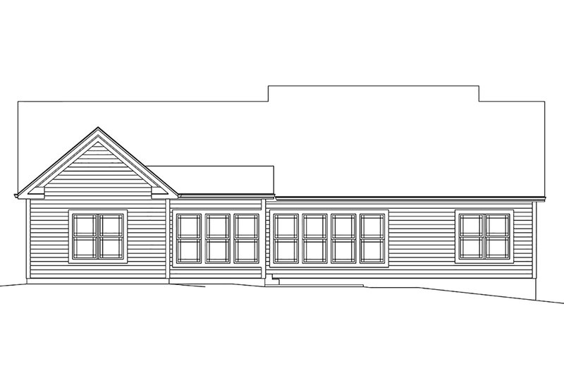Dream House Plan - Exterior - Rear Elevation for Ranch House Plan #57-639 - 3 bed, 2 bath
