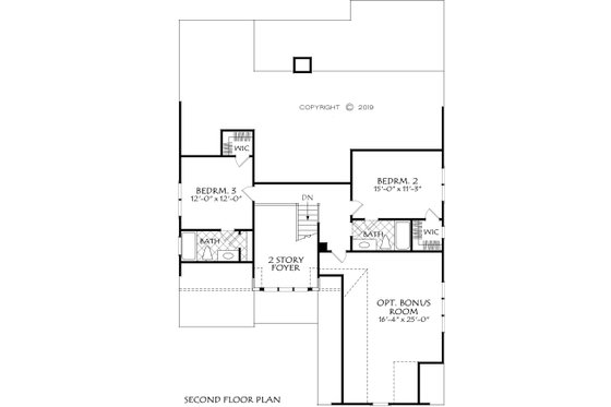 Floor Plan - Upper Floor for Farmhouse House Plan #927-1002 - 4 bed, 4 bath
