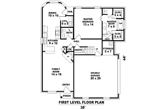 Floor Plan - Main Floor for Traditional House Plan #81-1376 - 3 bed, 2.5 bath