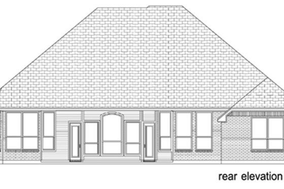 Exterior - Rear Elevation for European House Plan #84-572 - 3 bed, 2 bath