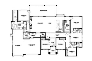 Floor Plan - Main Floor for Prairie House Plan #569-67 - 4 bed, 3.5 bath