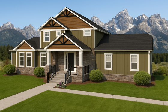 Exterior - Front Elevation 4 for Traditional House Plan #1115-3 - 4 bed, 3.5 bath