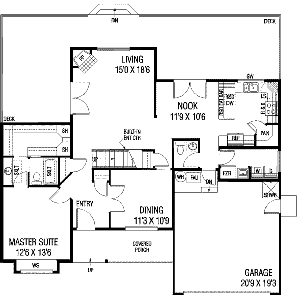 Cottage Floor Plan - Main Floor Plan #60-566