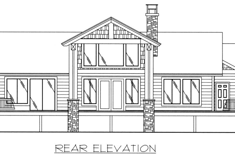 Home Plan - Exterior - Rear Elevation for Craftsman House Plan #117-1085 - 3 bed, 2.5 bath