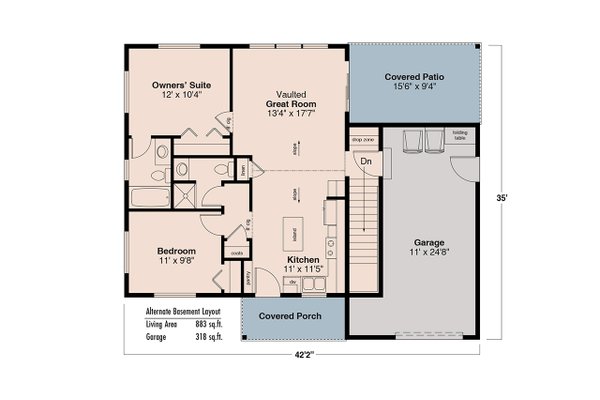 House Design - Floor Plan - Other Floor for Traditional House Plan #124-1343 - 2 bed, 2 bath