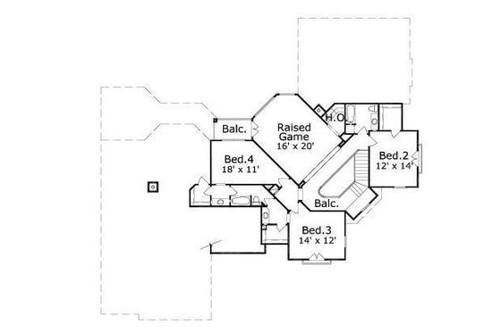 Floor Plan - Upper Floor for European House Plan #411-736 - 5 bed, 4.5 bath