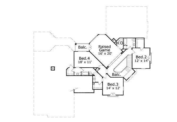 European Floor Plan - Upper Floor Plan #411-736