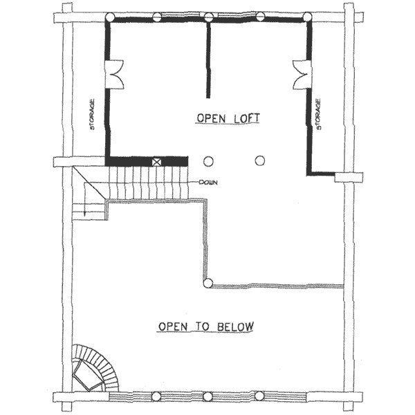 Architectural House Design - Log Floor Plan - Upper Floor Plan #117-110