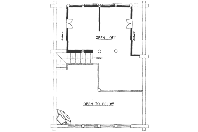 Architectural House Design - Floor Plan - Upper Floor for Log House Plan #117-110 - 4 bed, 2 bath