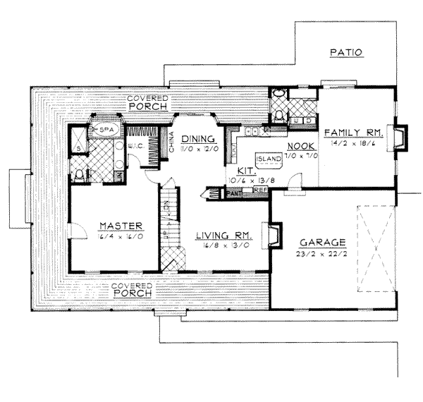 Country Floor Plan - Main Floor Plan #93-210