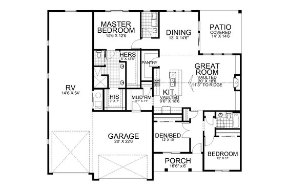 Floor Plan - Main Floor for Traditional House Plan #112-206 - 3 bed, 2 bath