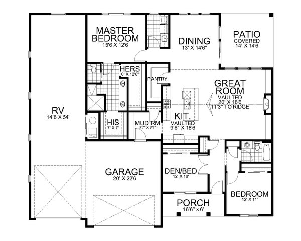 Home Plan - Traditional Floor Plan - Main Floor Plan #112-206