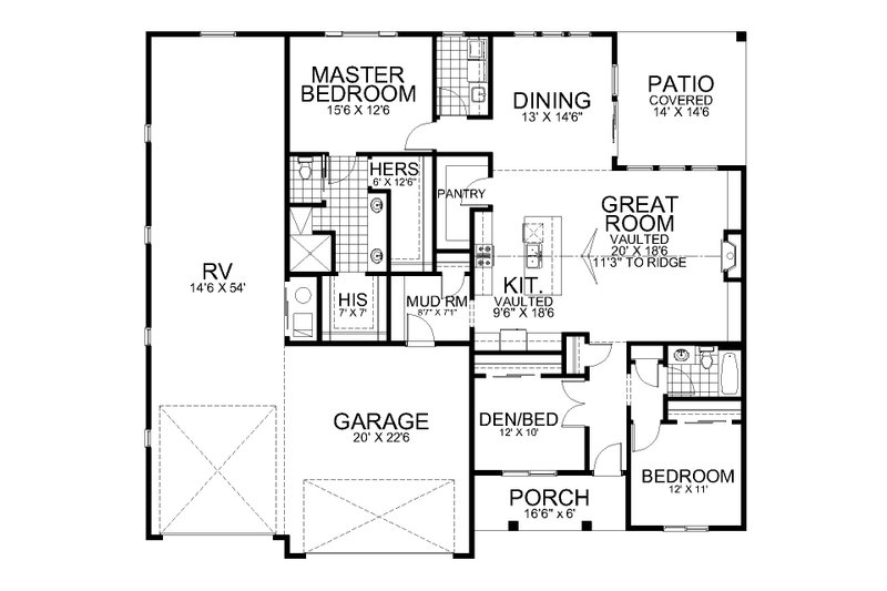 Home Plan - Floor Plan - Main Floor for Traditional House Plan #112-206 - 3 bed, 2 bath