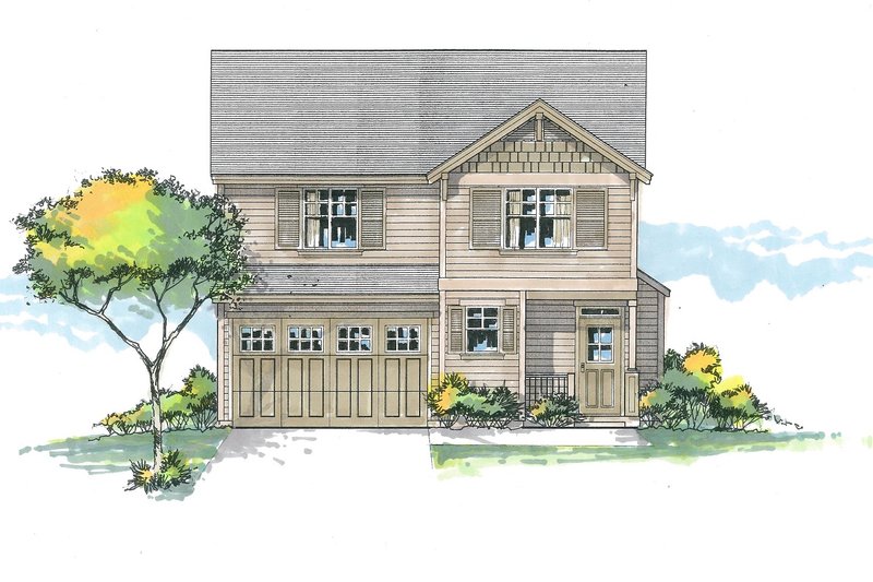 Architectural House Design - Craftsman Exterior - Front Elevation Plan #53-589