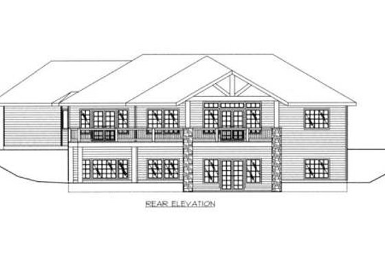Exterior - Rear Elevation for Country House Plan #117-572 - 3 bed, 2.5 bath
