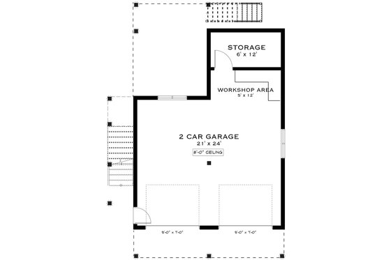 Floor Plan - Lower Floor for Craftsman House Plan #1101-39 - 3 bed, 2.5 bath