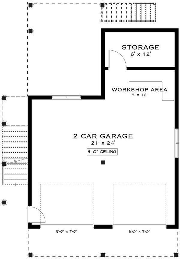 Craftsman Floor Plan - Lower Floor Plan #1101-39