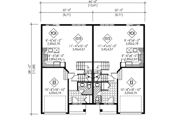Floor Plan - Main Floor for Traditional House Plan #25-4253 - 2 bed, 1.5 bath