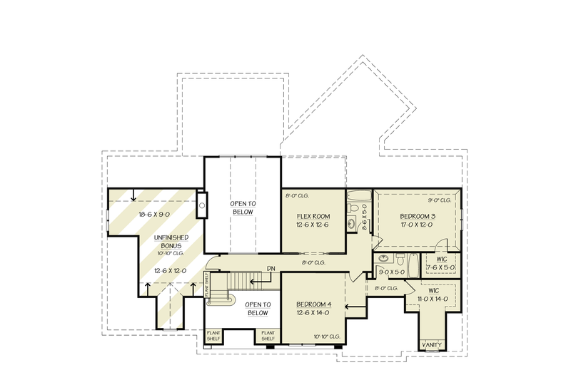 Architectural House Design - Floor Plan - Upper Floor for Farmhouse House Plan #119-459 - 4 bed, 4.5 bath