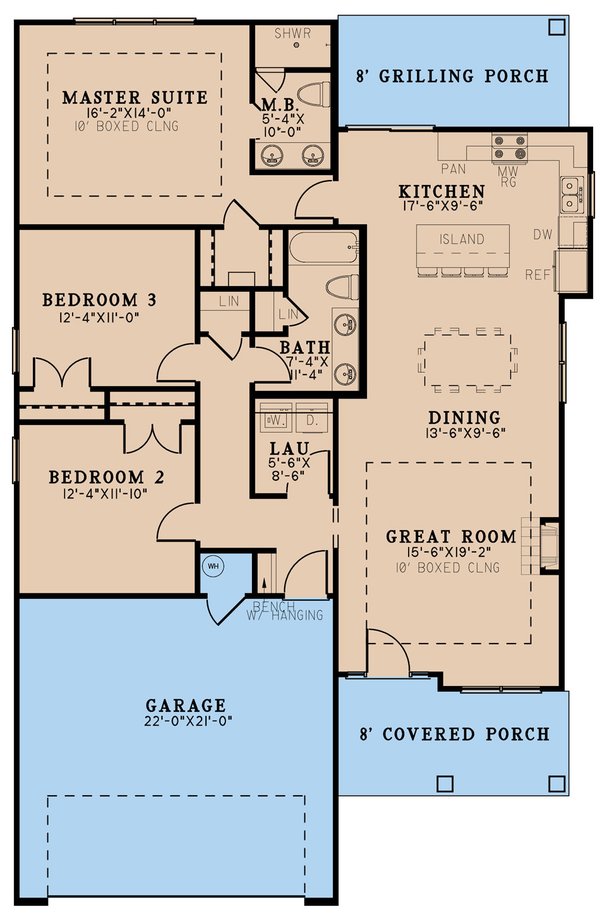 Craftsman Floor Plan - Main Floor Plan #923-249