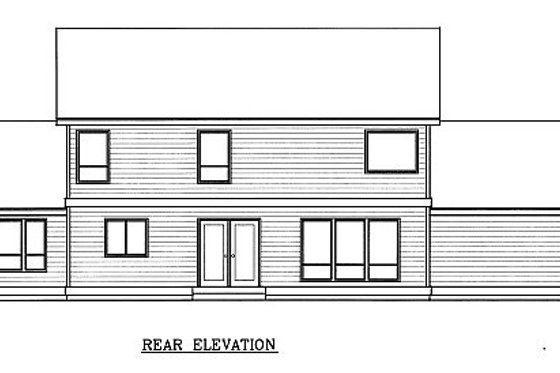 Exterior - Rear Elevation for Farmhouse House Plan #100-202 - 4 bed, 3 bath