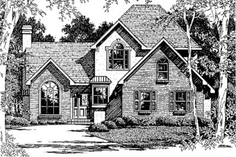 House Blueprint - European Exterior - Front Elevation Plan #41-140