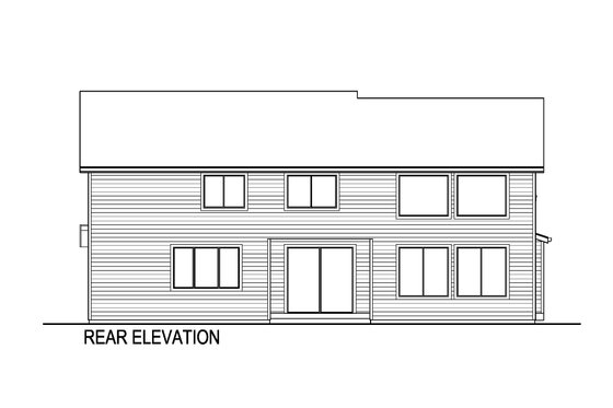 Exterior - Rear Elevation for Contemporary House Plan #569-85 - 5 bed, 3 bath