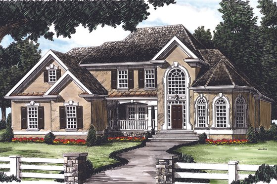Exterior - Front Elevation 3 for Traditional House Plan #927-29 - 4 bed, 3.5 bath