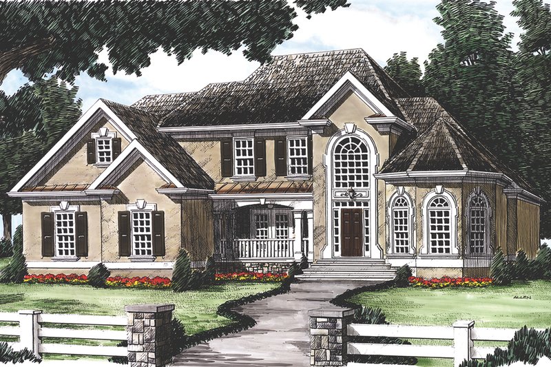 Dream House Plan - Exterior - Front Elevation 3 for Traditional House Plan #927-29 - 4 bed, 3.5 bath