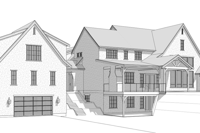 House Blueprint - Exterior - Rear Elevation 4 for European House Plan #1114-19 - 6 bed, 4.5 bath
