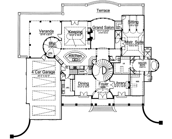 Classical Floor Plan - Main Floor Plan #119-180
