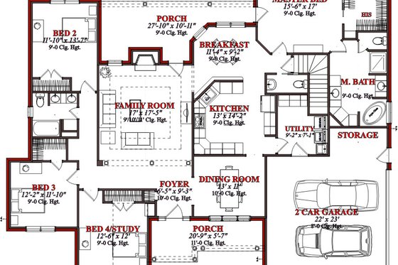 Photo 1 for European House Plan #63-187 - 4 bed, 2.5 bath