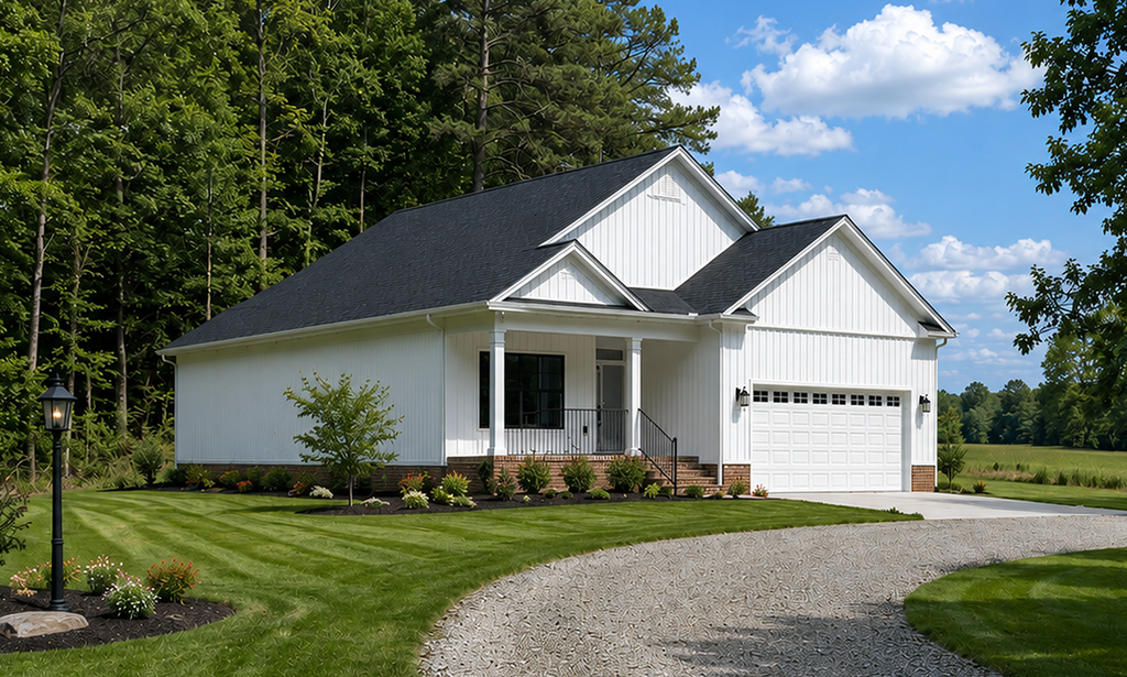Exterior - Front Elevation 2 for Farmhouse House Plan #20-2355 - 2 bed, 2 bath