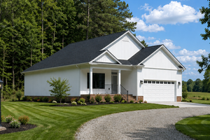 Exterior - Front Elevation for Farmhouse House Plan #20-2355 - 2 bed, 2 bath