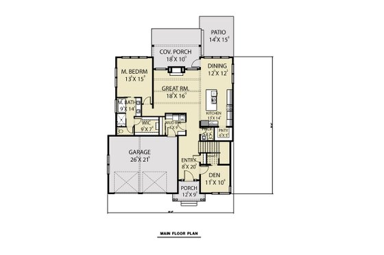 Floor Plan - Main Floor for Contemporary House Plan #1070-77 - 4 bed, 2.5 bath