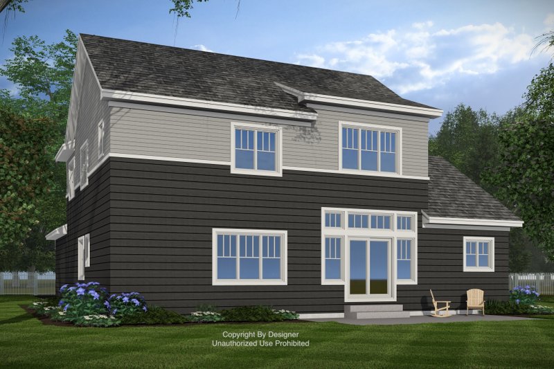 House Blueprint - Exterior - Rear Elevation for Bungalow House Plan #51-1423 - 4 bed, 3.5 bath