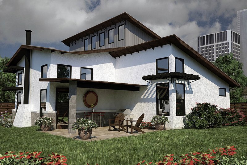 Home Plan - Exterior - Rear Elevation for Modern House Plan #472-7 - 3 bed, 2.5 bath