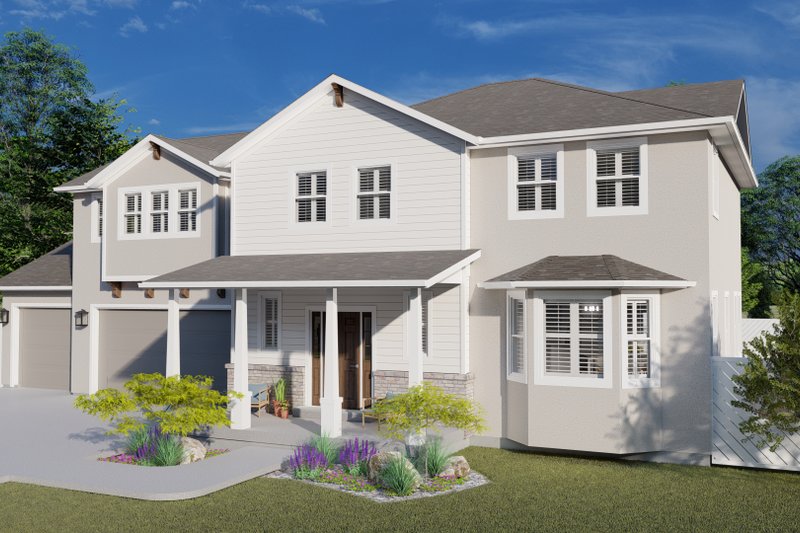 House Plan Design - Exterior - Front Elevation 3 for Traditional House Plan #1060-32 - 5 bed, 3.5 bath