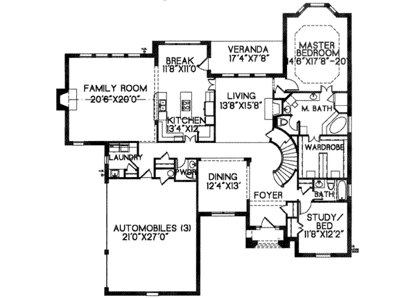 European Floor Plan - Main Floor Plan #141-118