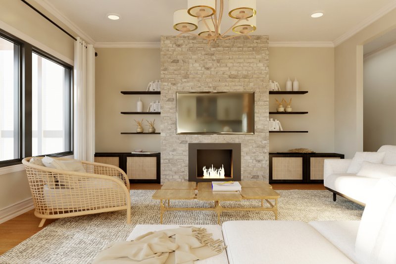 Home Plan - Interior - Family Room 1 for Ranch House Plan #1064-358 - 2 bed, 2.5 bath