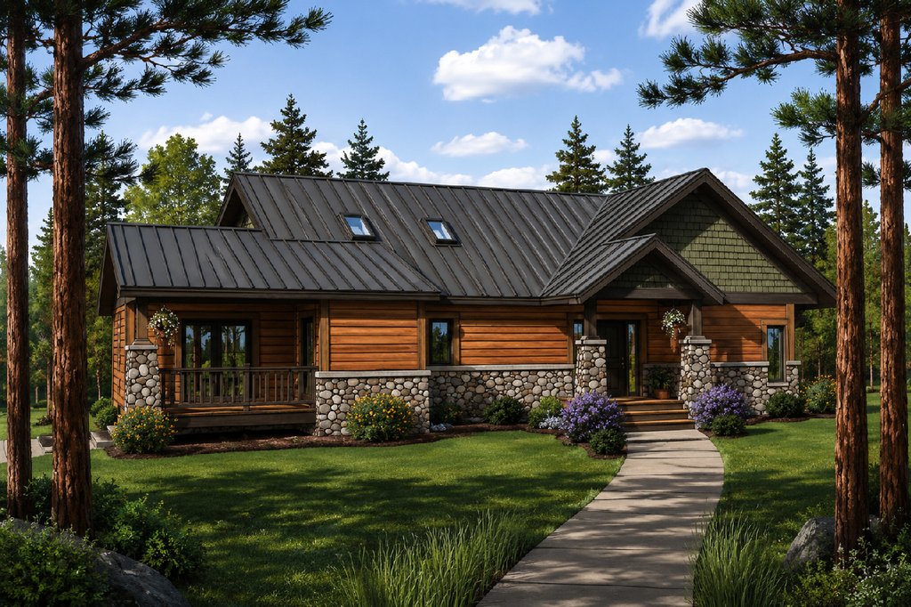 Exterior - Front Elevation 2 for Country House Plan #126-218 - 3 bed, 2.5 bath