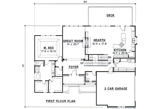 Floor Plan - Main Floor for European House Plan #67-232 - 2 bed, 3 bath