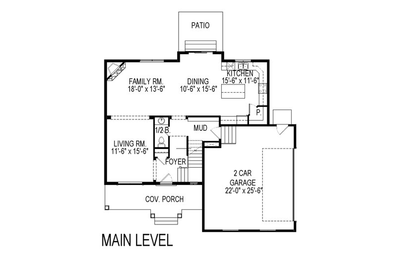 Home Plan - Floor Plan - Main Floor for Traditional House Plan #920-27 - 5 bed, 3.5 bath